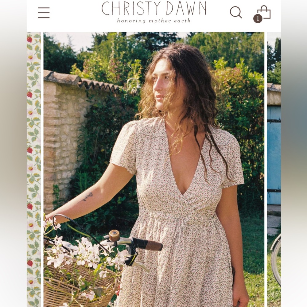 Christy Dawn- The Dawn Dress in Crème Strawberry